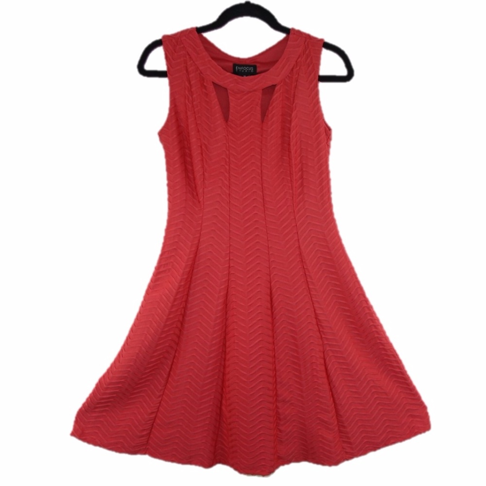 Enfocus Studio Coral Textured Mini Dress